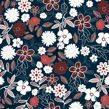 Floral seamless pattern ,flower branches seamless pattern , vector 스톡 일러스트