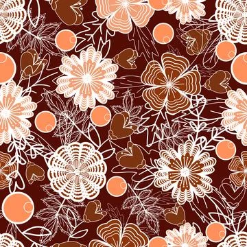 Floral seamless pattern ,flower branches seamless pattern , vector Stock Illustration