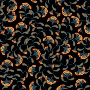 Floral seamless pattern ,flower branches seamless pattern , vector Stock Illustration