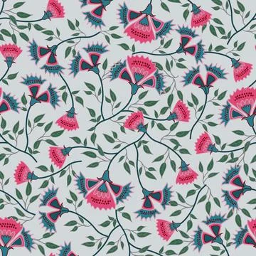 Floral seamless pattern ,flower branches seamless pattern , vector Stock Illustration