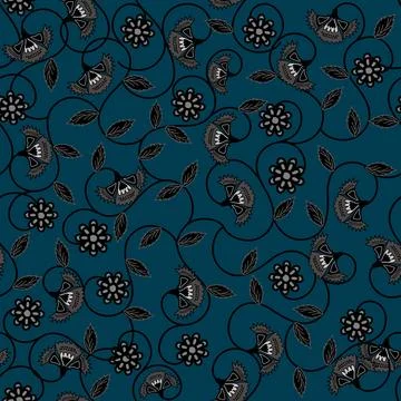 Floral seamless pattern ,flower branches seamless pattern , vector Illustrazione stock