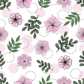 Floral seamless pattern ,flower branches seamless pattern , vector Stock Illustration