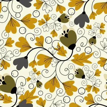 Floral seamless pattern ,flower branches seamless pattern , vector Illustrazione stock