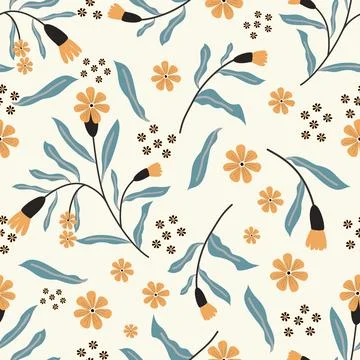 Floral seamless pattern ,flower branches seamless pattern , vector Illustrazione stock