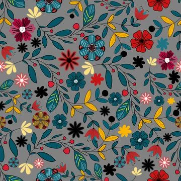Floral seamless pattern ,flower branches seamless pattern , vector Stockillustratie
