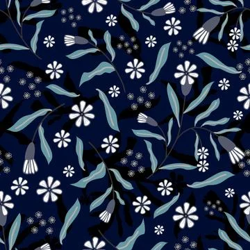 Floral seamless pattern ,flower branches seamless pattern , vector Illustrazione stock