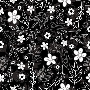 Floral seamless pattern ,flower branches seamless pattern , vector 스톡 일러스트