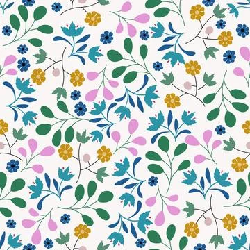 Floral seamless pattern ,flower branches seamless pattern Stock Illustration