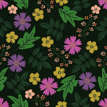 Floral seamless pattern ,flower branches seamless pattern , vector Illustrazione stock