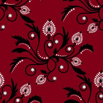 Floral seamless pattern ,flower branches seamless pattern , vector Stock Illustration