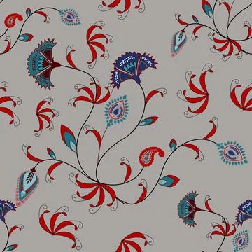 Floral seamless pattern ,flower branches seamless pattern , vector 스톡 일러스트