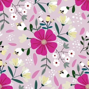 Floral seamless pattern ,flower branches seamless pattern , vector Stock Illustration