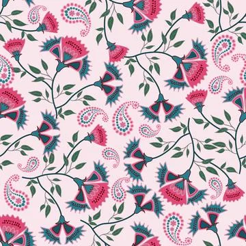 Floral seamless pattern ,flower branches seamless pattern , vector Illustrazione stock