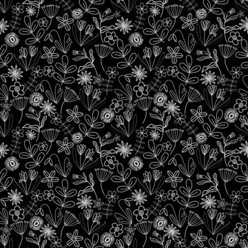 Floral seamless pattern ,flower branches seamless pattern , vector 스톡 일러스트