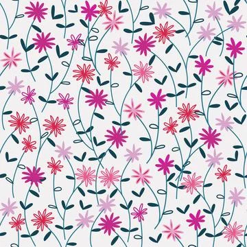 Floral seamless pattern ,flower branches seamless pattern , vector 스톡 일러스트
