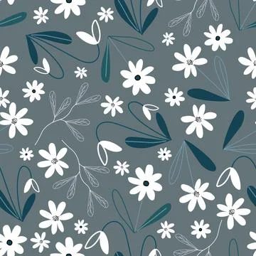 Floral seamless pattern ,flower branches seamless pattern , vector 스톡 일러스트