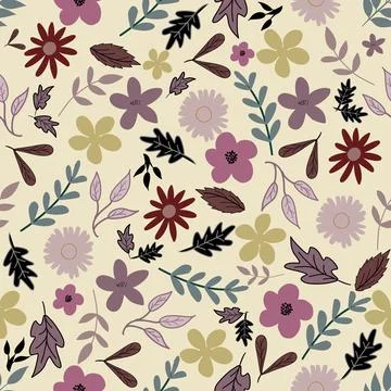 Floral seamless pattern ,flower branches seamless pattern , vector 스톡 일러스트
