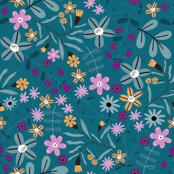Floral seamless pattern ,flower branches seamless pattern , vector 스톡 일러스트
