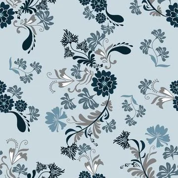 Floral seamless pattern ,flower branches seamless pattern , vector 스톡 일러스트