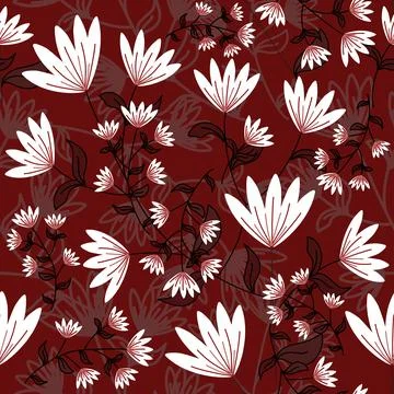 Floral seamless pattern ,flower branches seamless pattern , vector 스톡 일러스트