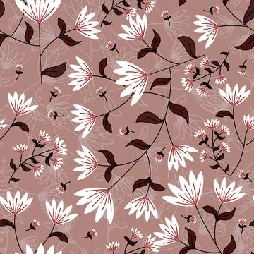 Floral seamless pattern ,flower branches seamless pattern , vector Illustrazione stock
