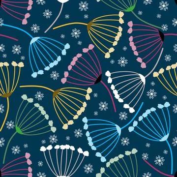 Floral seamless pattern ,flower branches seamless pattern , vector 스톡 일러스트