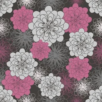 Floral seamless pattern ,flower branches seamless pattern , vector 스톡 일러스트