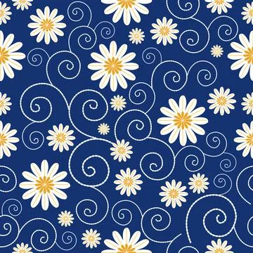 Floral seamless pattern ,flower branches seamless pattern Stock Illustration