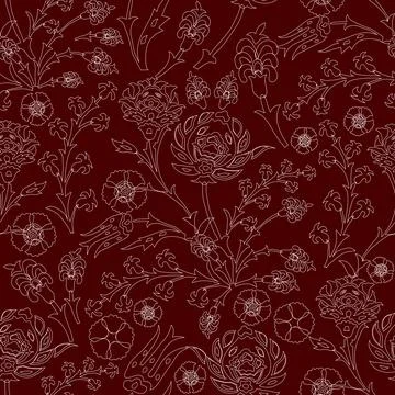 Floral seamless pattern ,flower branches seamless pattern Stock Illustration
