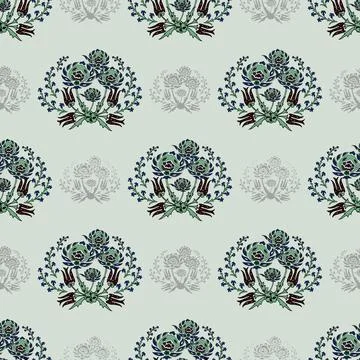 Floral seamless pattern ,flower branches seamless pattern Stock Illustration