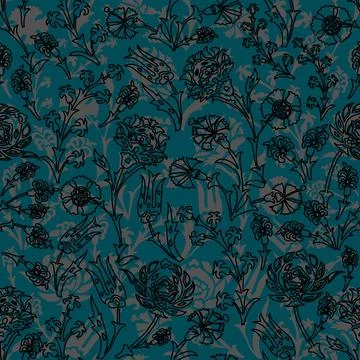 Floral seamless pattern ,flower branches seamless pattern Stock Illustration