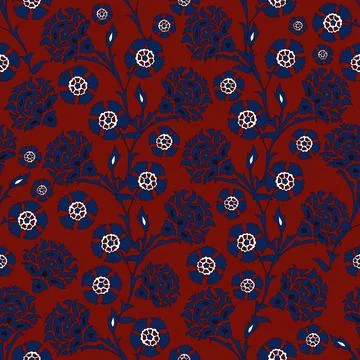Floral seamless pattern ,flower branches seamless pattern Stock Illustration