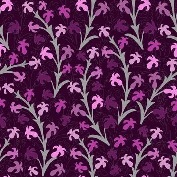 Floral seamless pattern ,flower branches seamless pattern , vector Stock Illustration