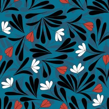 Floral seamless pattern ,flower branches seamless pattern , vector イラスト素材