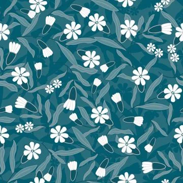 Floral seamless pattern ,flower branches seamless pattern , vector イラスト素材