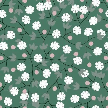 Floral seamless pattern ,flower branches seamless pattern , Stock Illustration