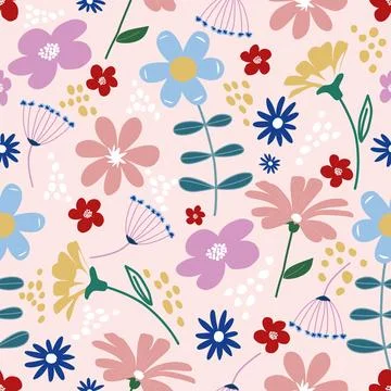 Floral seamless pattern ,flower branches seamless pattern , Stock Illustration