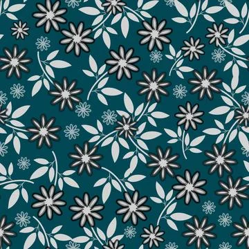 Floral seamless pattern ,flower branches seamless pattern , Stock Illustration