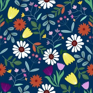 Floral seamless pattern ,flower branches seamless pattern Stock Illustration
