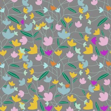 Floral seamless pattern ,flower branches seamless pattern Stock Illustration