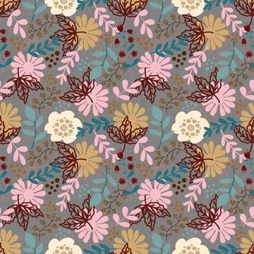 Floral seamless pattern ,flower branches seamless pattern , vector 스톡 일러스트