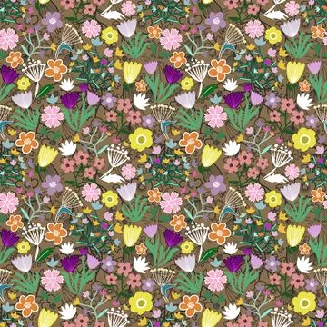 Floral seamless pattern ,flower branches seamless pattern , vector 스톡 일러스트