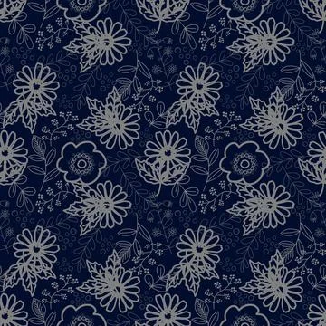 Floral seamless pattern ,flower branches seamless pattern , vector 스톡 일러스트