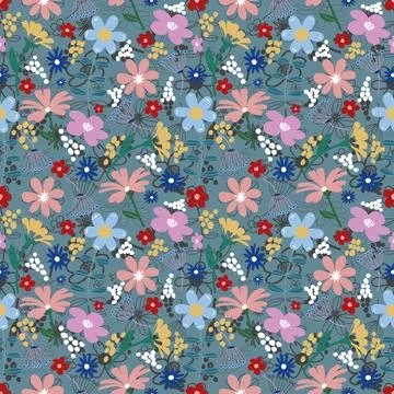 Floral seamless pattern ,flower branches seamless pattern , vector Illustrazione stock
