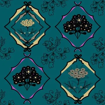 Floral seamless pattern ,flower branches seamless pattern , vector Illustrazione stock
