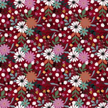 Floral seamless pattern ,flower branches seamless pattern , vector Illustrazione stock