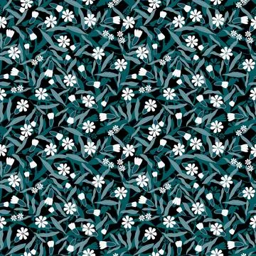 Floral seamless pattern ,flower branches seamless pattern , vector Stock Illustration