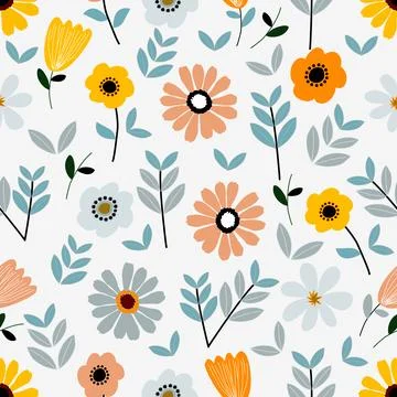 Floral seamless pattern ,flower branches seamless pattern , vector Illustrazione stock