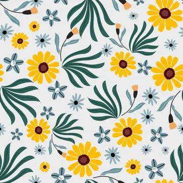 Floral seamless pattern ,flower branches seamless pattern , vector 스톡 일러스트