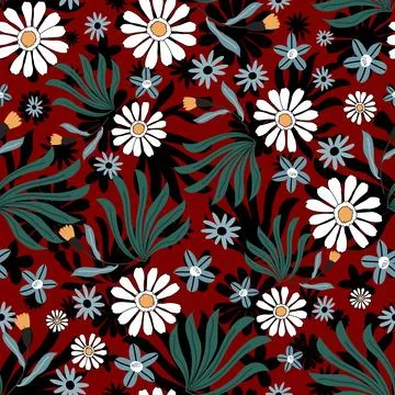 Floral seamless pattern ,flower branches seamless pattern , vector Illustrazione stock
